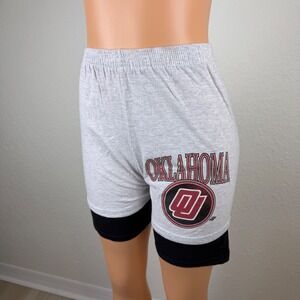 Vintage Oklahoma Sooners Shorts Women's Gray Black Double Layer Athletic OU Logo